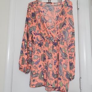 Uk2la Peach Floral Romper